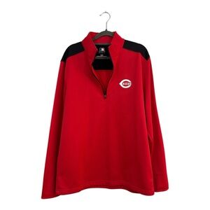 Men's Large Cincinnati Reds Pullover Sweater 1/4 Zip NEW Genuine Merchandise